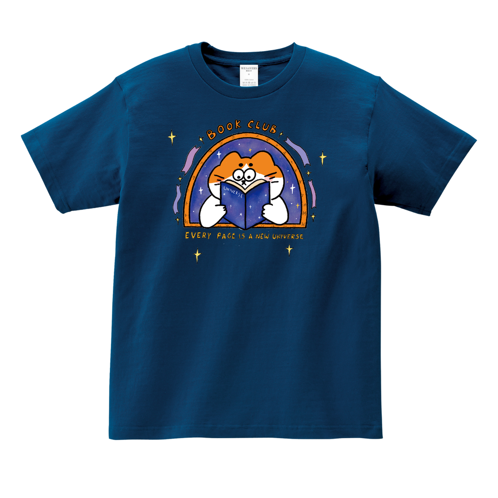 靛藍色 L號 看書TEE