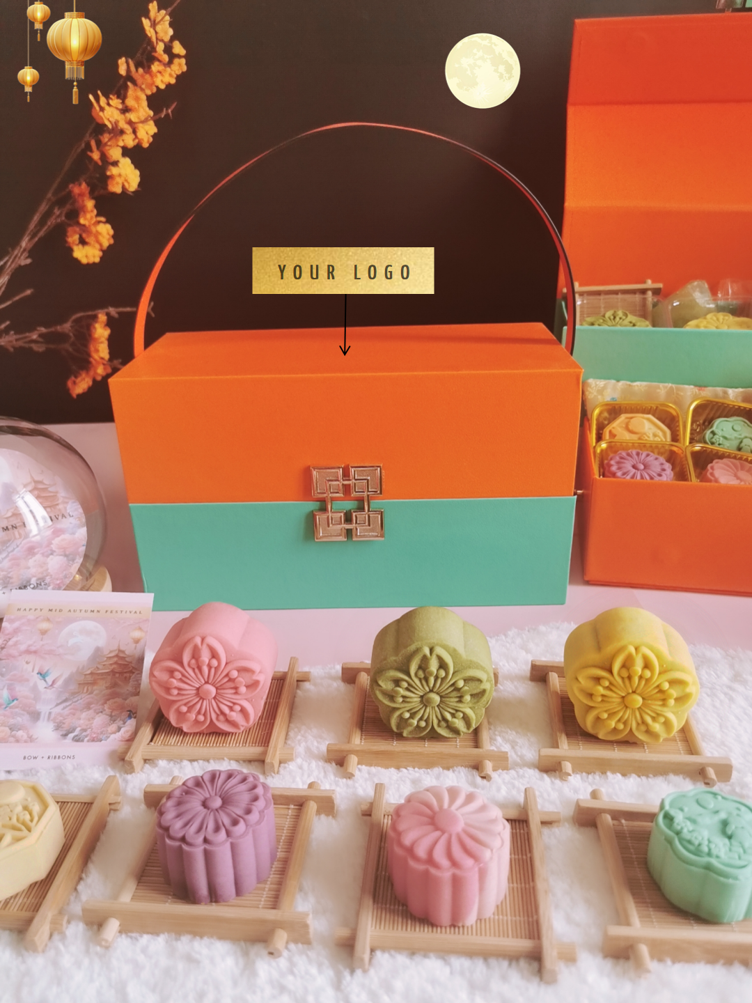 4. Orange Turquoise Box with logo