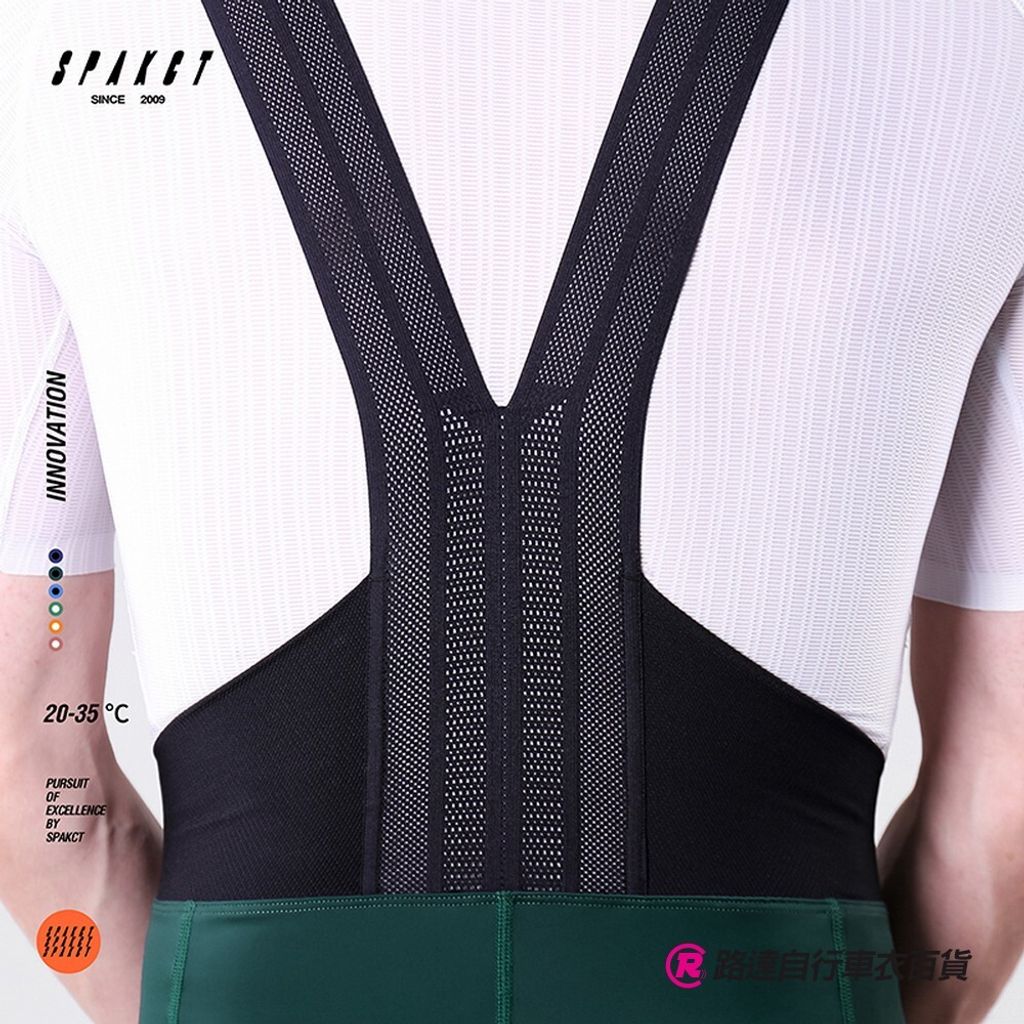 SPK口袋吊帶自行車褲_墨綠_03