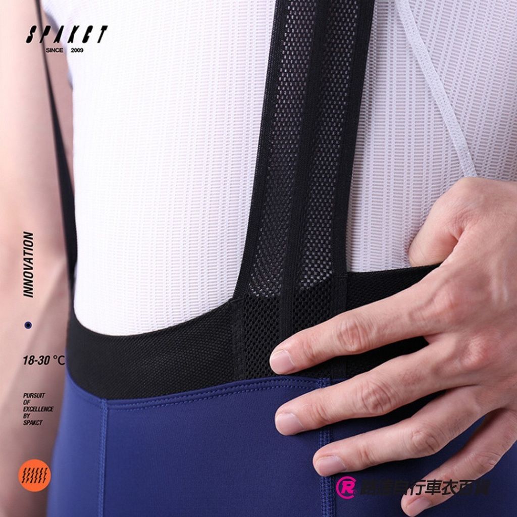 SPK口袋吊帶自行車褲_中藍_05