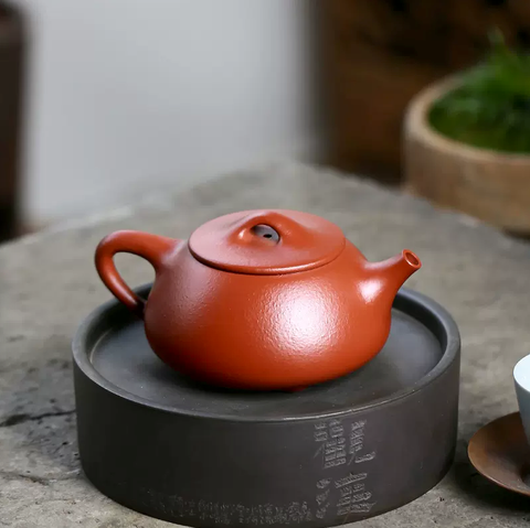 朱泥大紅袍ティーポット 石瓢壺大紅袍朱泥|龍鳳茶堂065