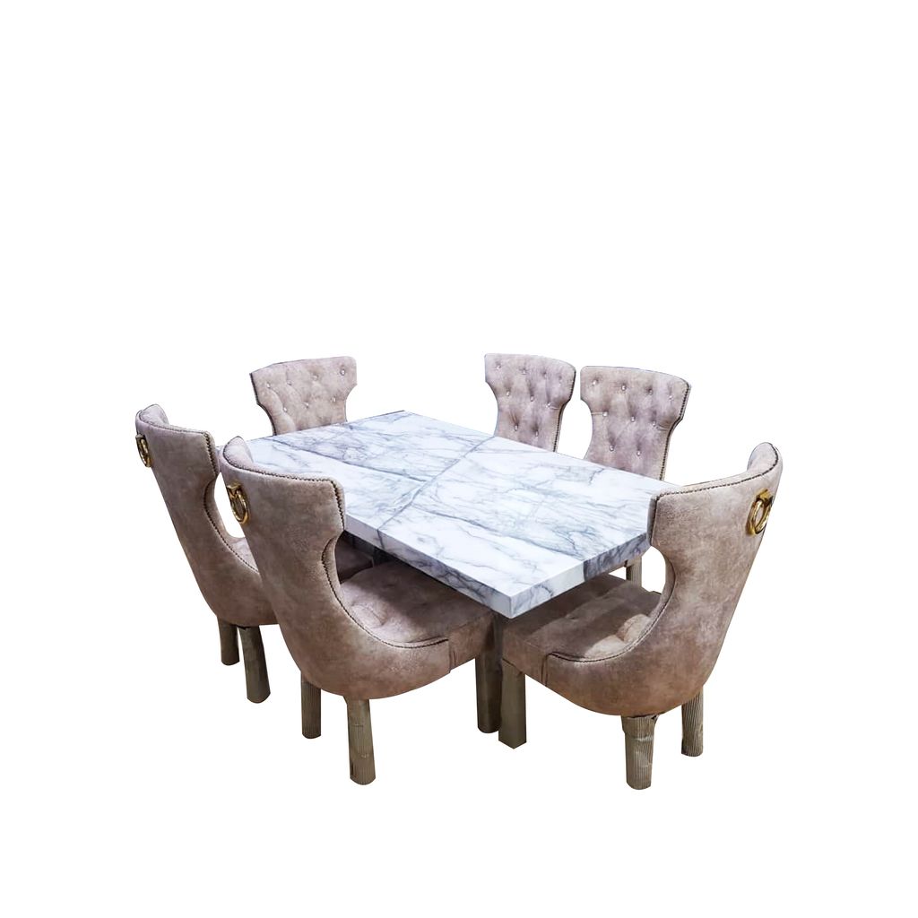 6' SET MEJA MAKAN 1 MEJA(MARMAR)+ 6 KERUSI(CHESTERFIELD WITH GOLD RING) (RM4399).jpg