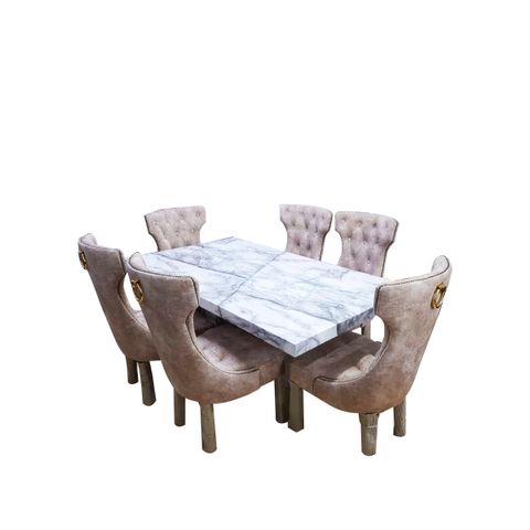 6' SET MEJA MAKAN 1 MEJA(MARMAR)+ 6 KERUSI(CHESTERFIELD WITH GOLD RING) (RM4399).jpg