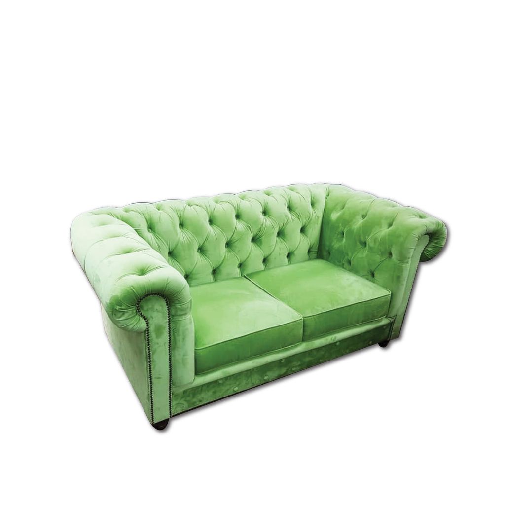 2 Seater Fabric Chesterfield Sofa Set