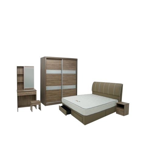 FULL QUEEN SIZE BEDROOM SET BED FRAME WITH STORAGE(WITHOUT MATTRESS)(RM1699).jpg