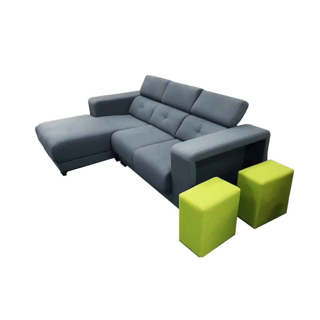 3 Seater Fabric LShape Sofa Set With 2 Stools (Display Set Clearance