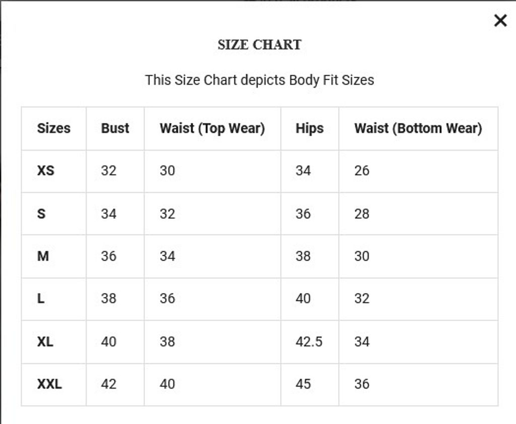 Size Chart