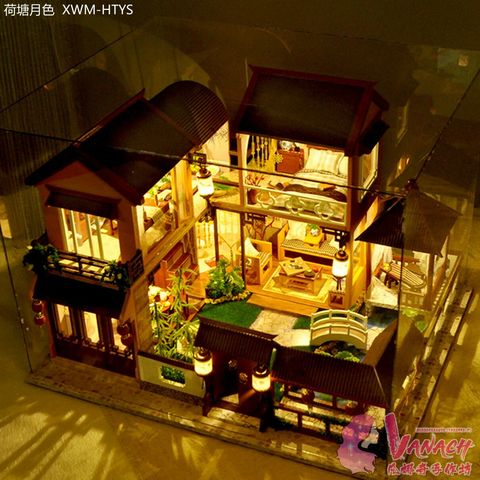 {组装模型}VANACH DIY-木质拼装系列 中国风diy小屋手工制作房子大型别墅建筑模型荷塘月色拼装玩具生日礼物女生 (9).JPG