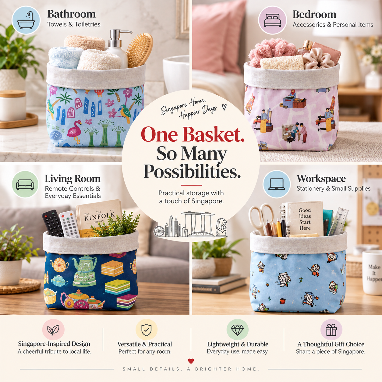 Singapore Life Fabric Baskets 2