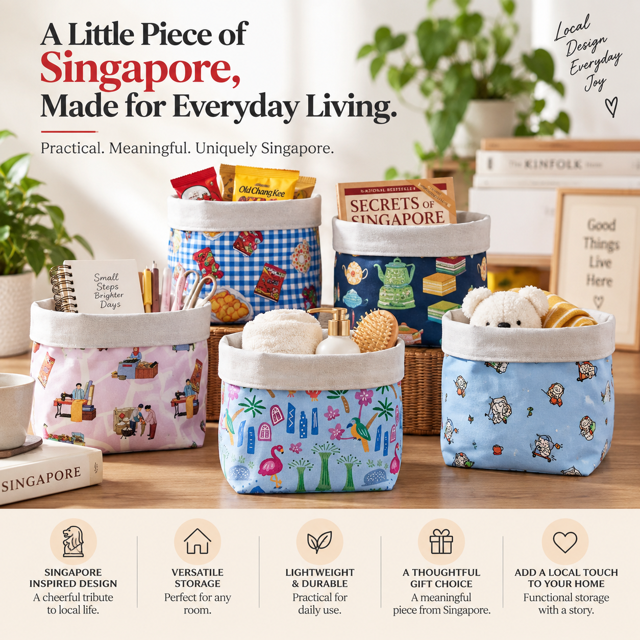 Singapore Life Fabric Baskets 1