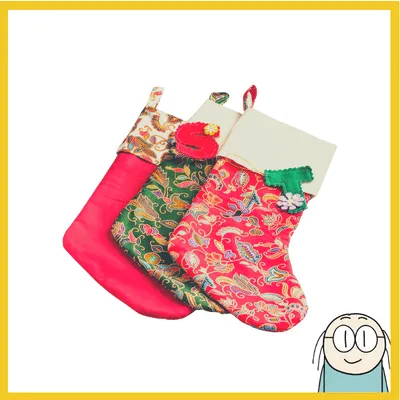 Batik Christmas stocking