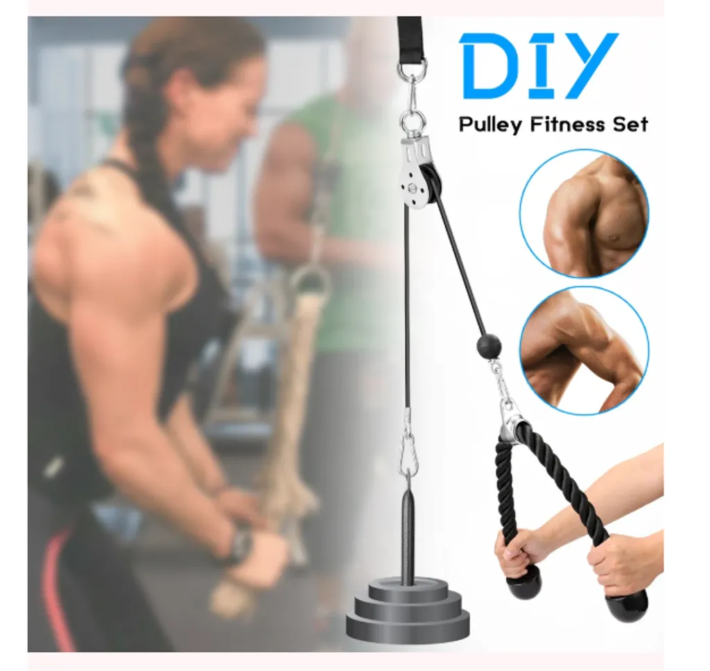 Diy Cable Pulley Cable Machine Lat Pulldown Attachment System Home Gym Triceps Biceps Workout Chia Advanced Sports