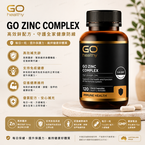 GO Healthy Zinc 鋅 120粒
