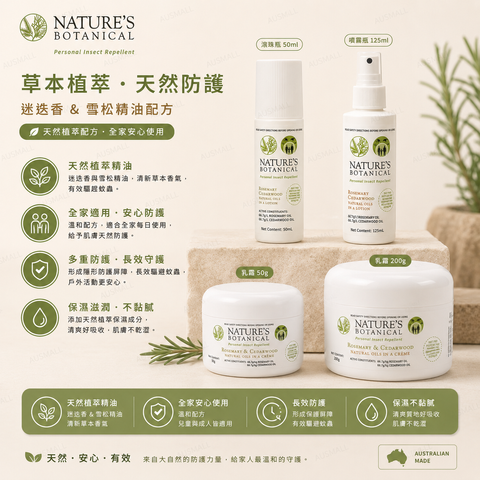 Nature's Botanical 迷迭香和雪松木驅蚊蟲乳液