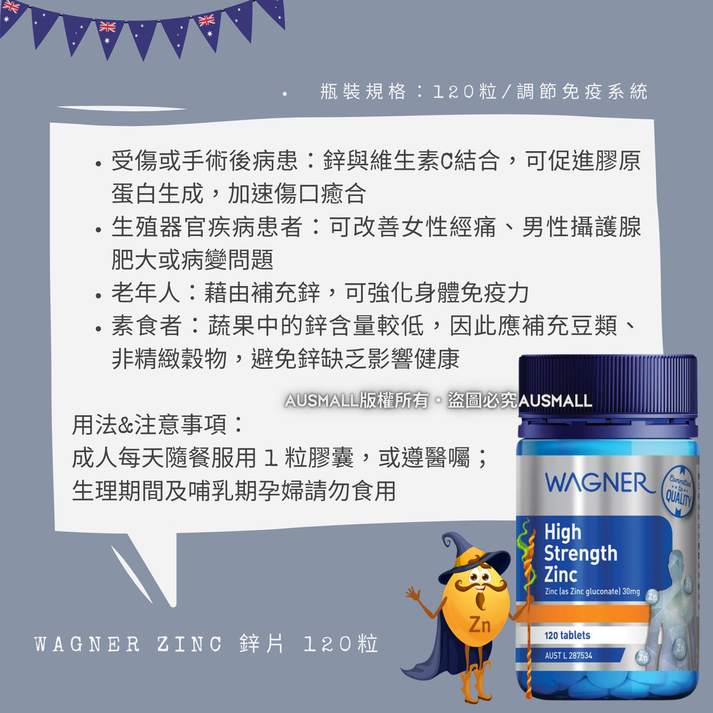 Wagner Zinc 鋅片 120粒