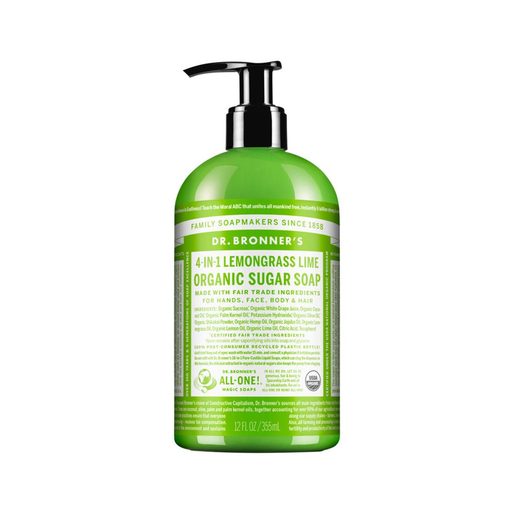Dr. Bronner's Organic Sugar Soap Lemongrass Lime (Pump) 355ml_media-01
