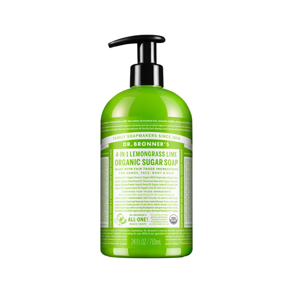 Dr. Bronner's Organic Sugar Soap Lemongrass Lime (Pump) 710ml_media-01