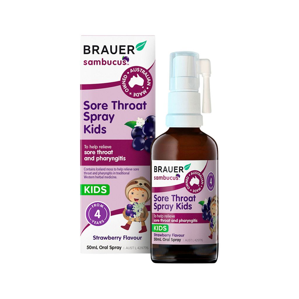 Brauer Sambucus Kids Sore Throat Spray Strawberry 50ml_media-01