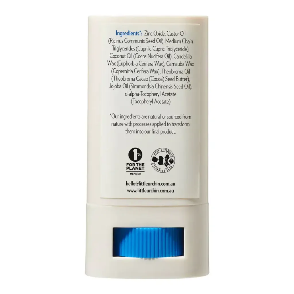 little-urchin-natural-zinc-stick-spf-50-clear-20g-back-ingredients