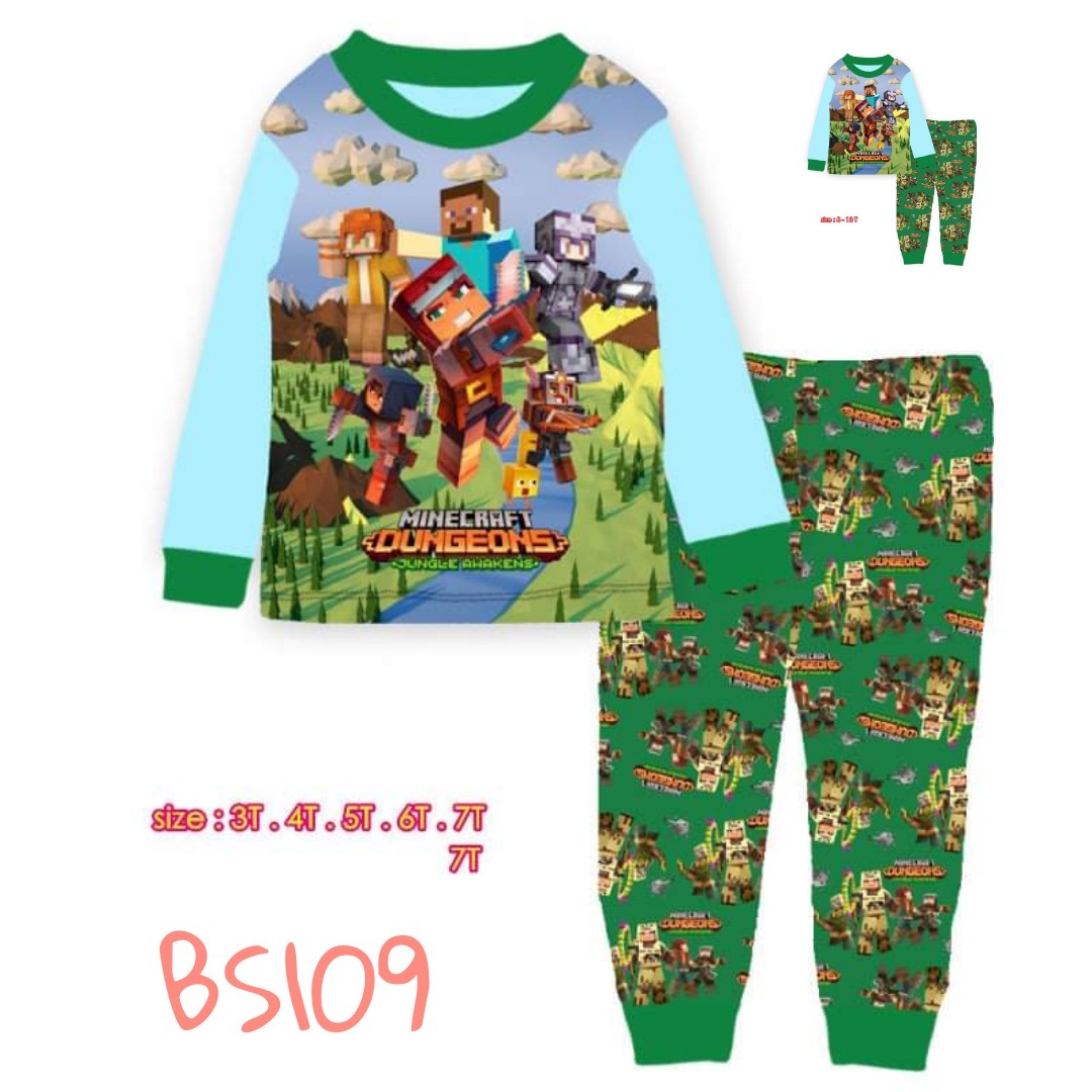 CuddleMe Kids Pajamas BS109 Minecraft Honey B Collection