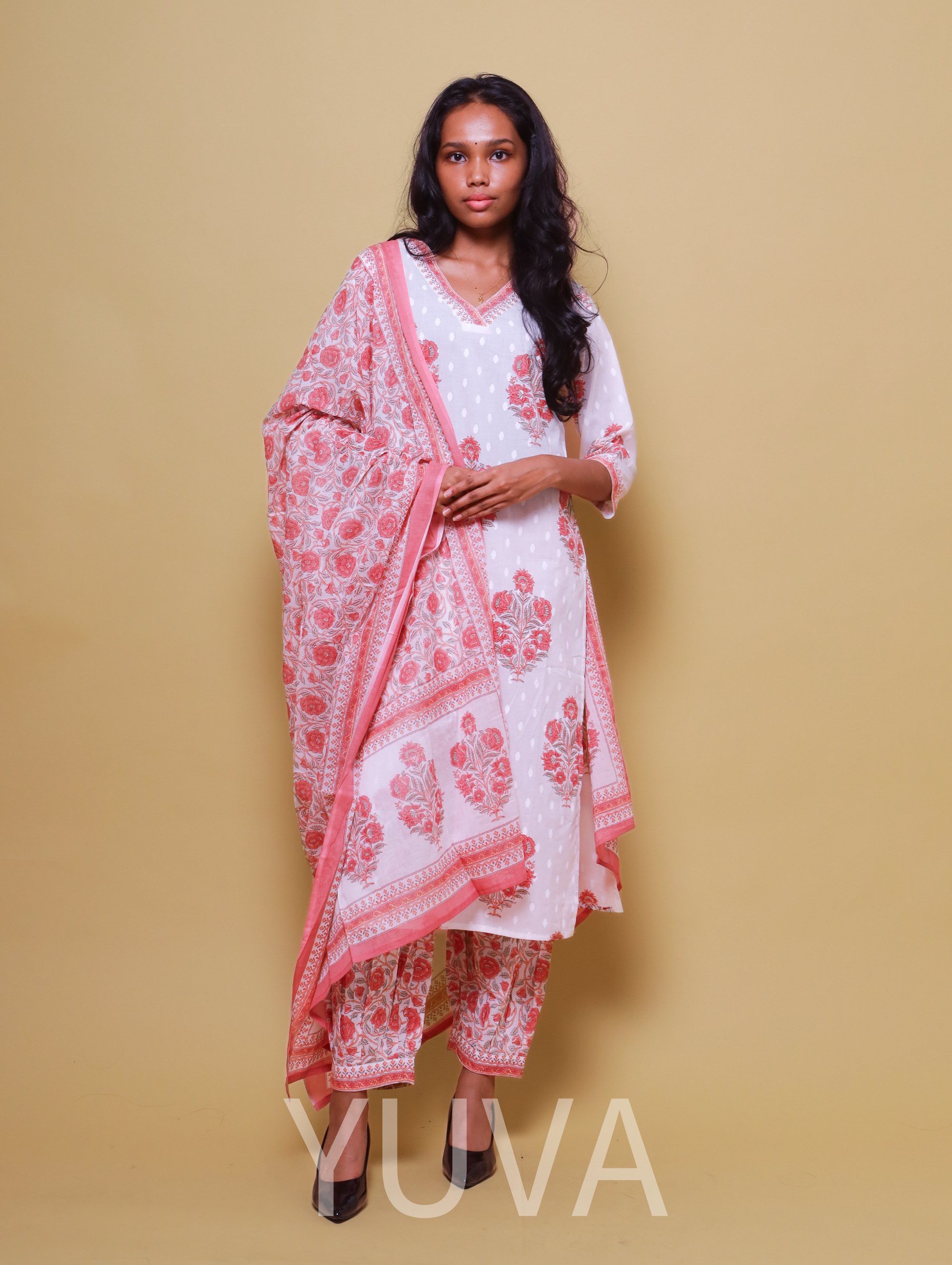 Indira Suvarna gold Jaipuri Print cotton kurti with pants wholesale Price  surat