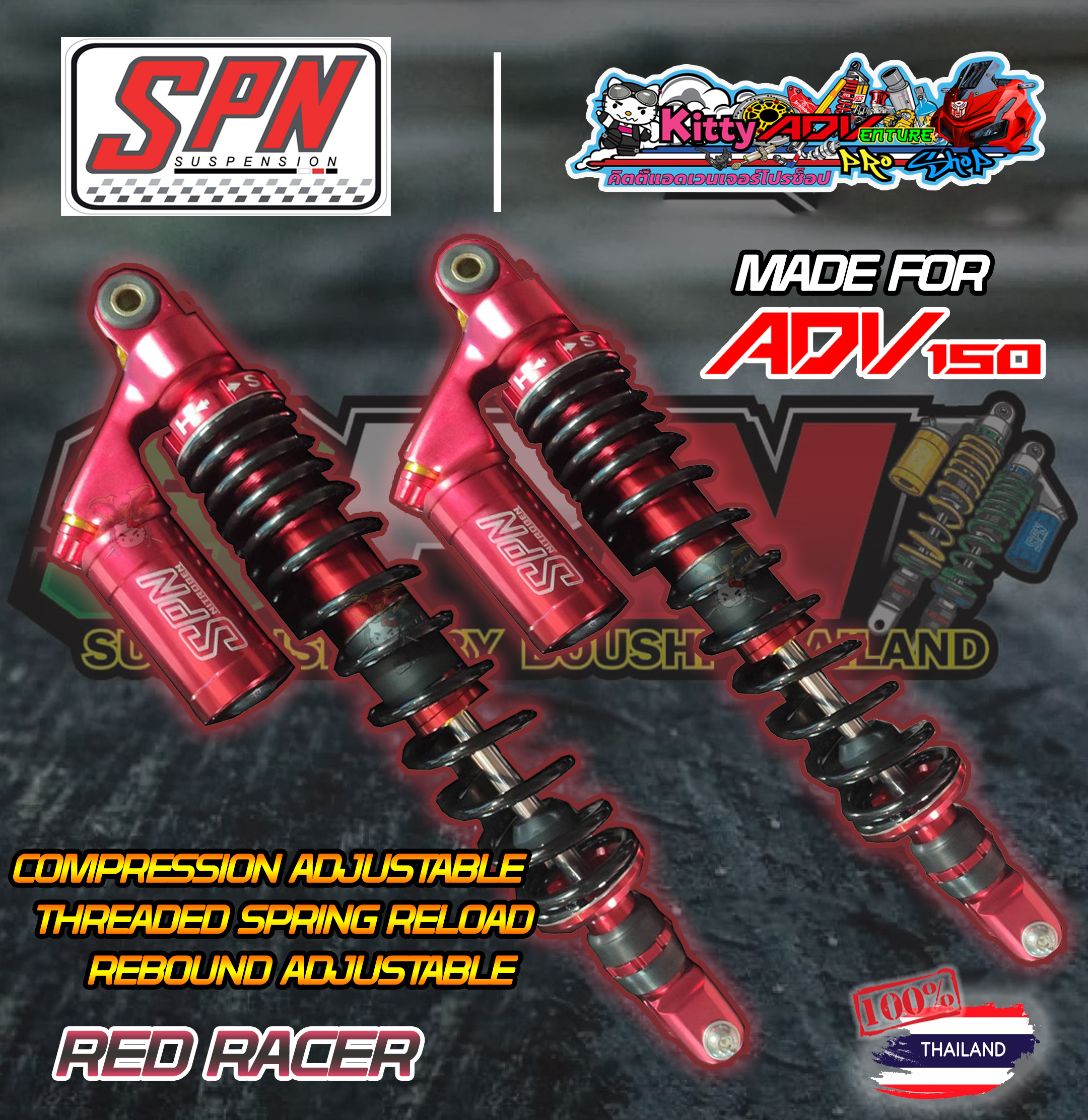SPN Suspension - FORZA350 - Rear Shocks - Red Racer – Kitty