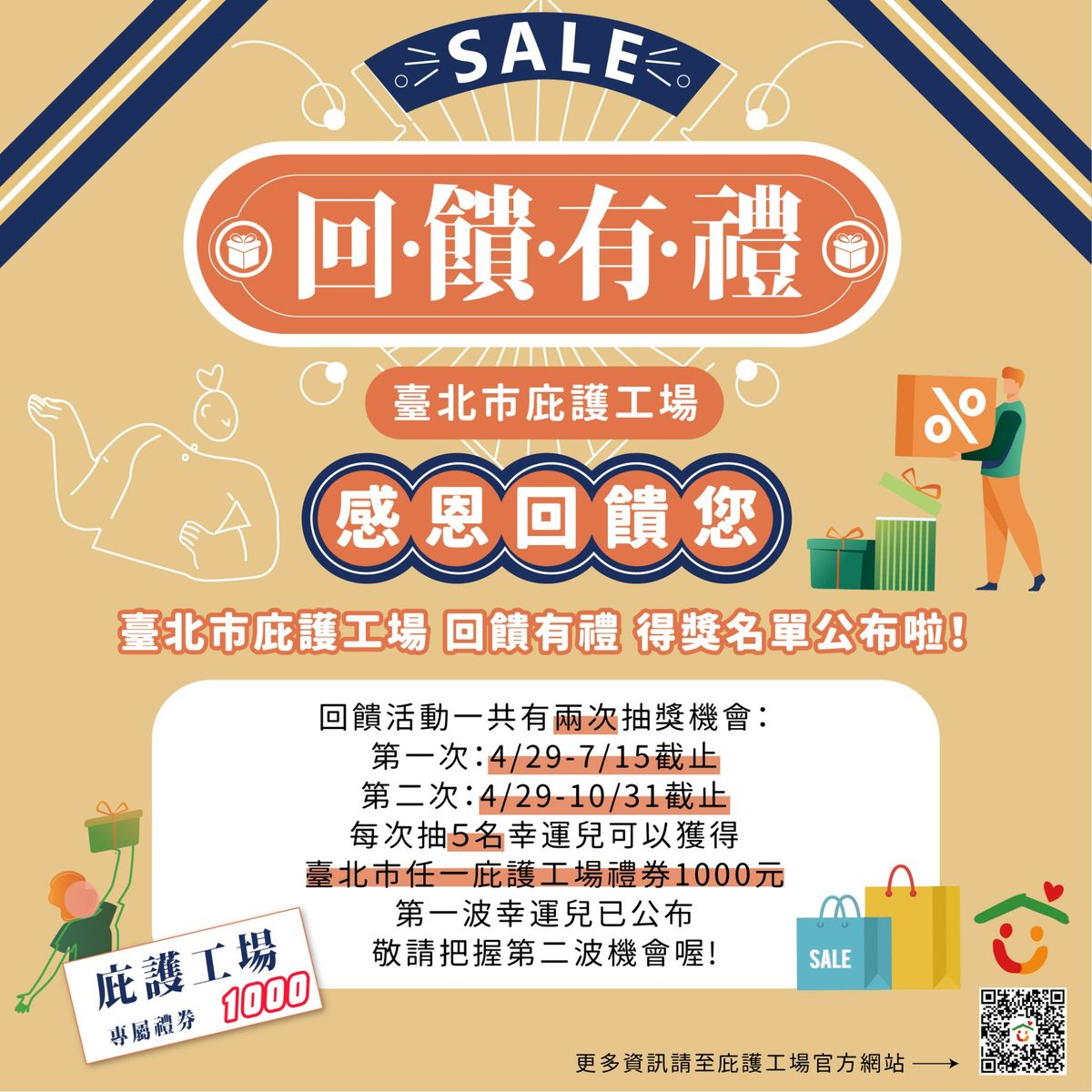 臺北市庇護工場回饋有禮 第一波抽獎名單公佈