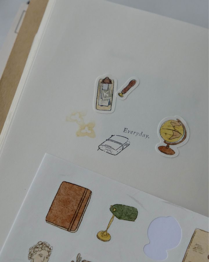 retro stationery boutique fibrous sticker 2