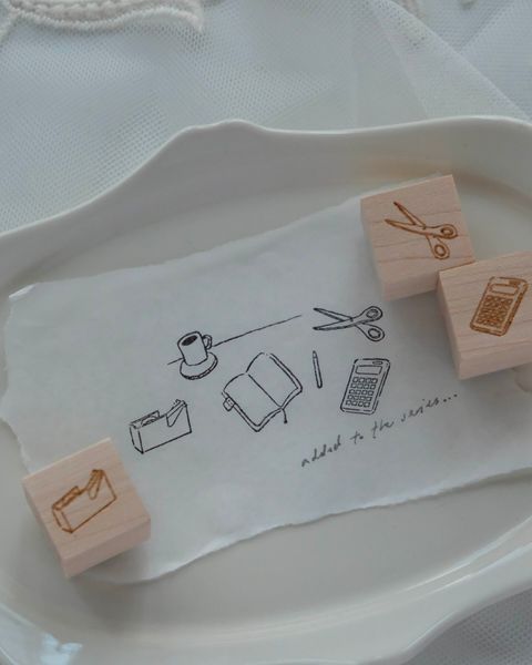 on the desk stationery