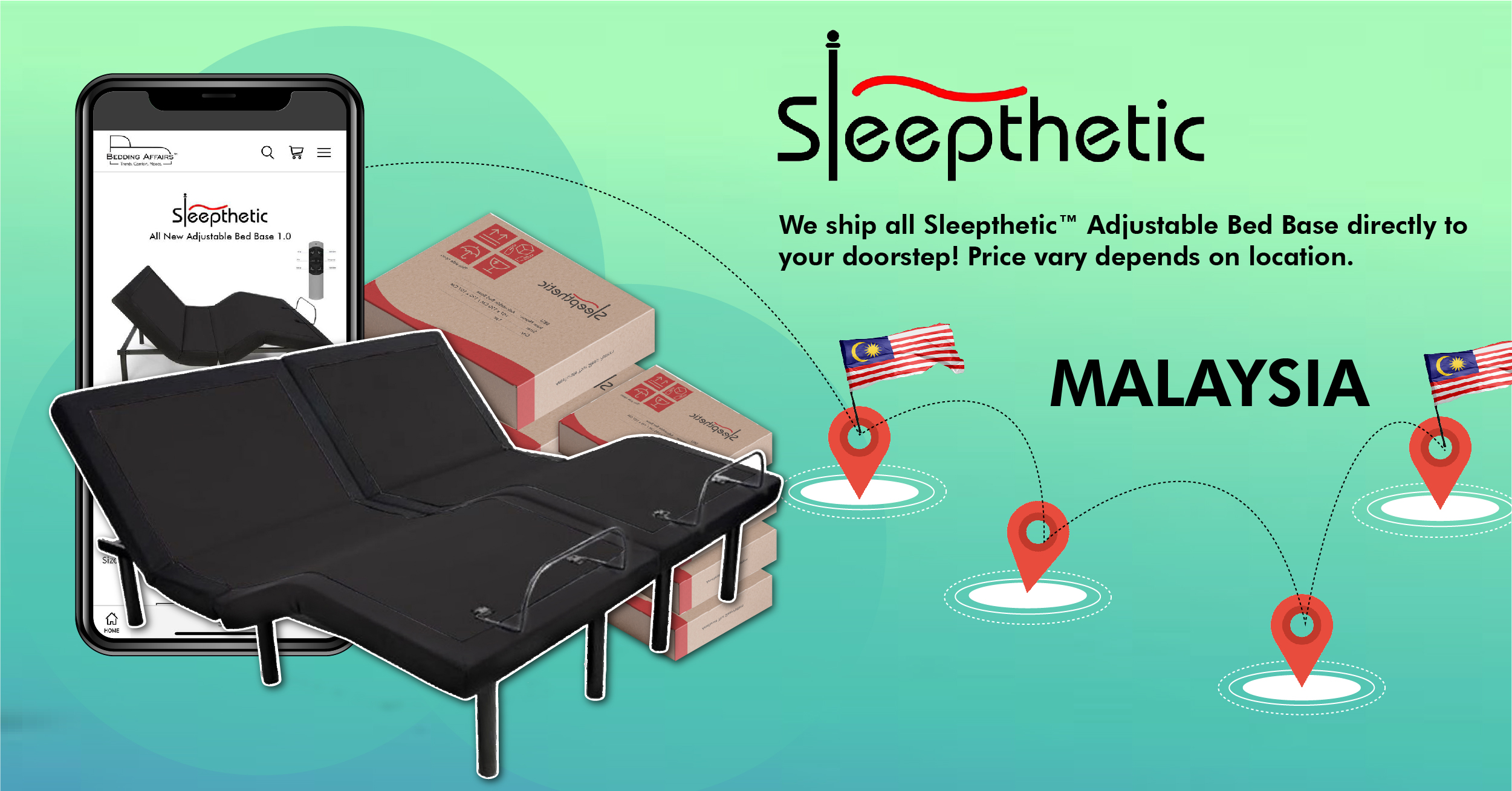 Banner delivery malaysia Sleepthetic Adjustable Bed Base