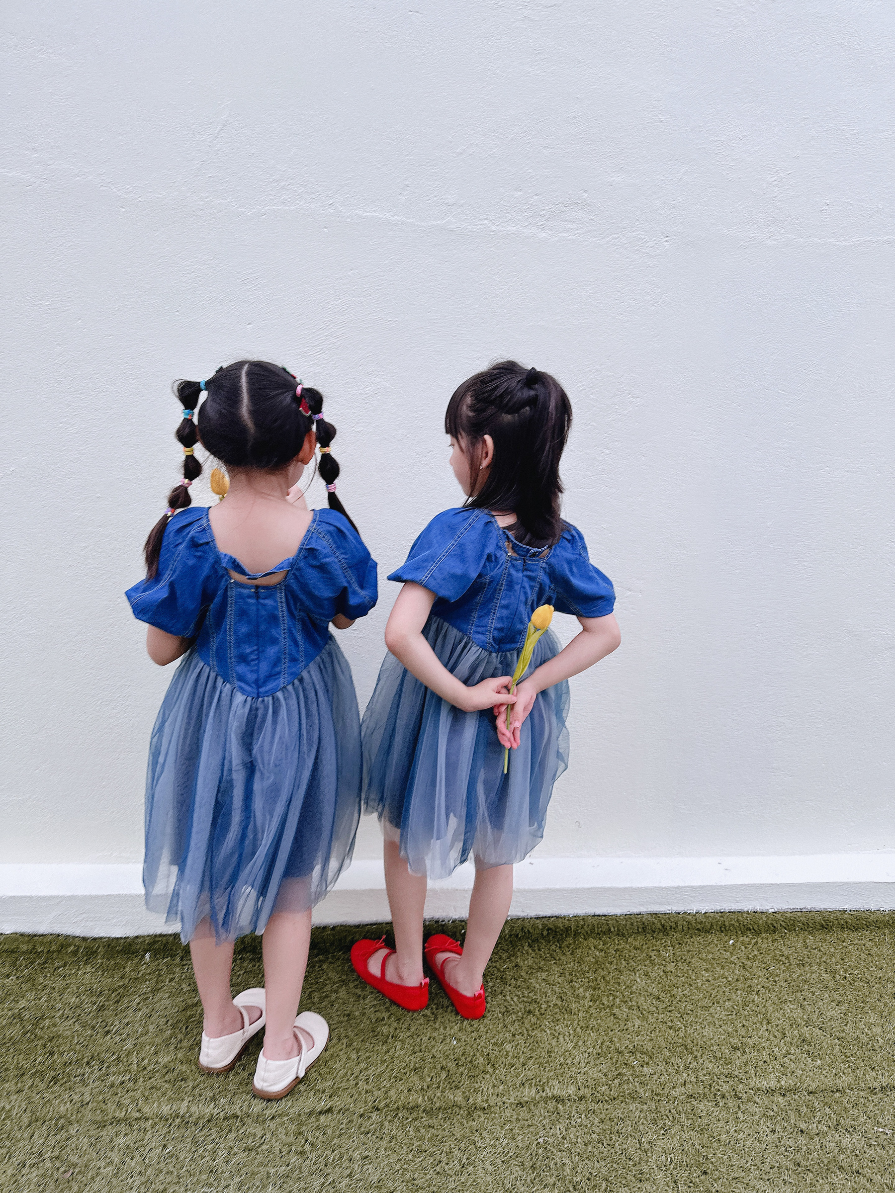 Kid Denim & Tulle Dress In Mosaic Blue Size 5 | eBay