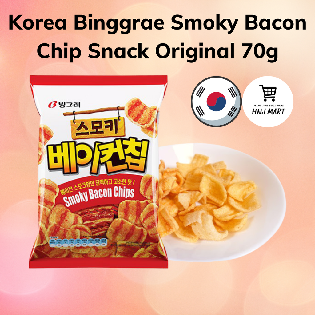 Korea Binggrae Smoky Bacon Chip Snack Original 70g 烟熏培根零食 빙그레 돌아온 스모키 ... Korea Binggrae Smoky Bacon Chip Snack Original 70G 烟熏培根零食 빙그레 돌아온 스모키 ...