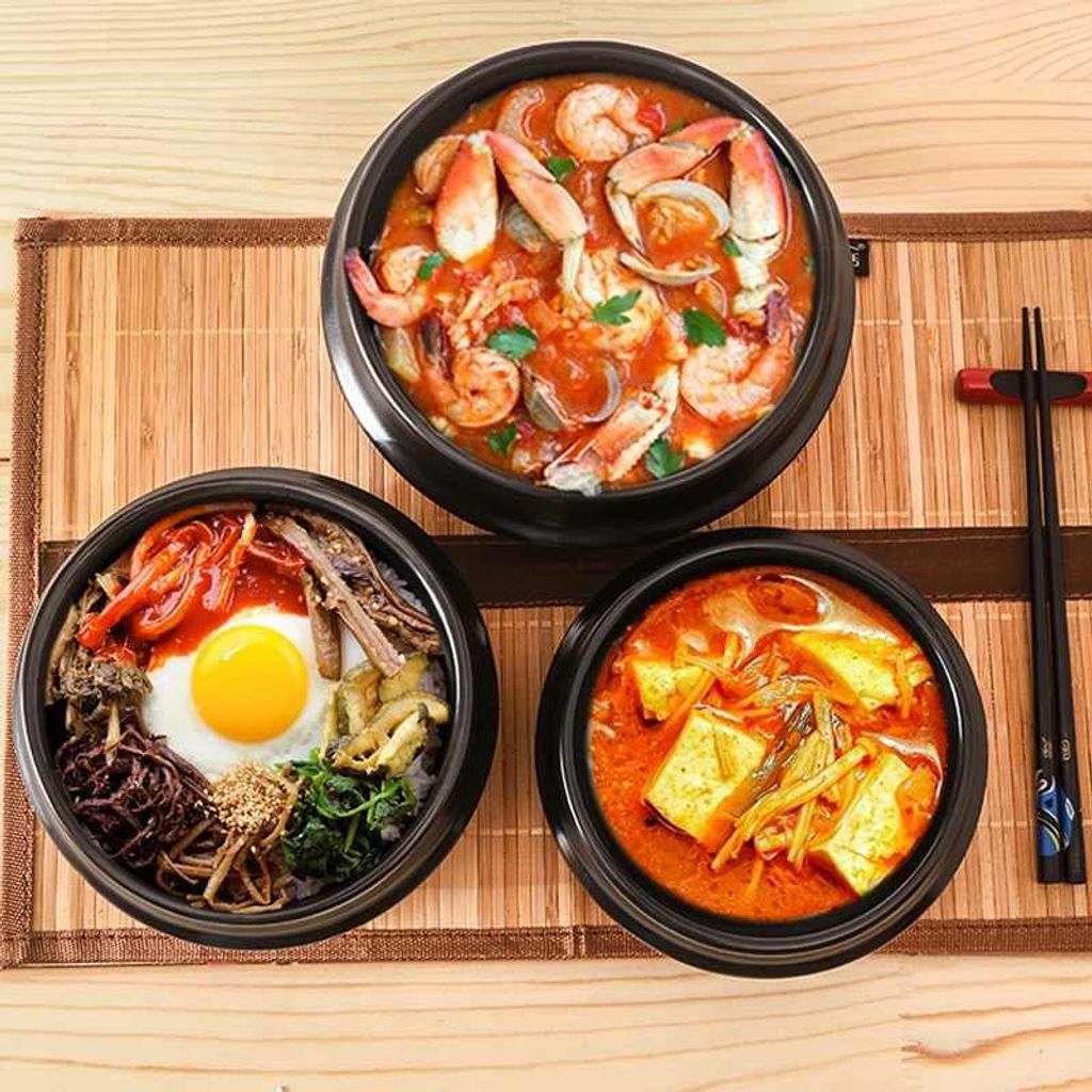 1pc Dolsot Bibimbap Earthenware Stone Bowl, Korean Cooking Soup Ceramic  Pot, Donabe Pot With Heat-Resistant Tray For Ttukbaegi, Korean Stew,  Bibimbap