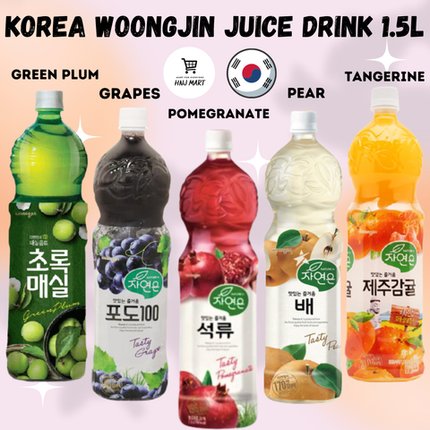 Korea Fruit Juice Drink 1.5L [Green PlumGrapePomegranateTangerinePear] WoongJin (4).png