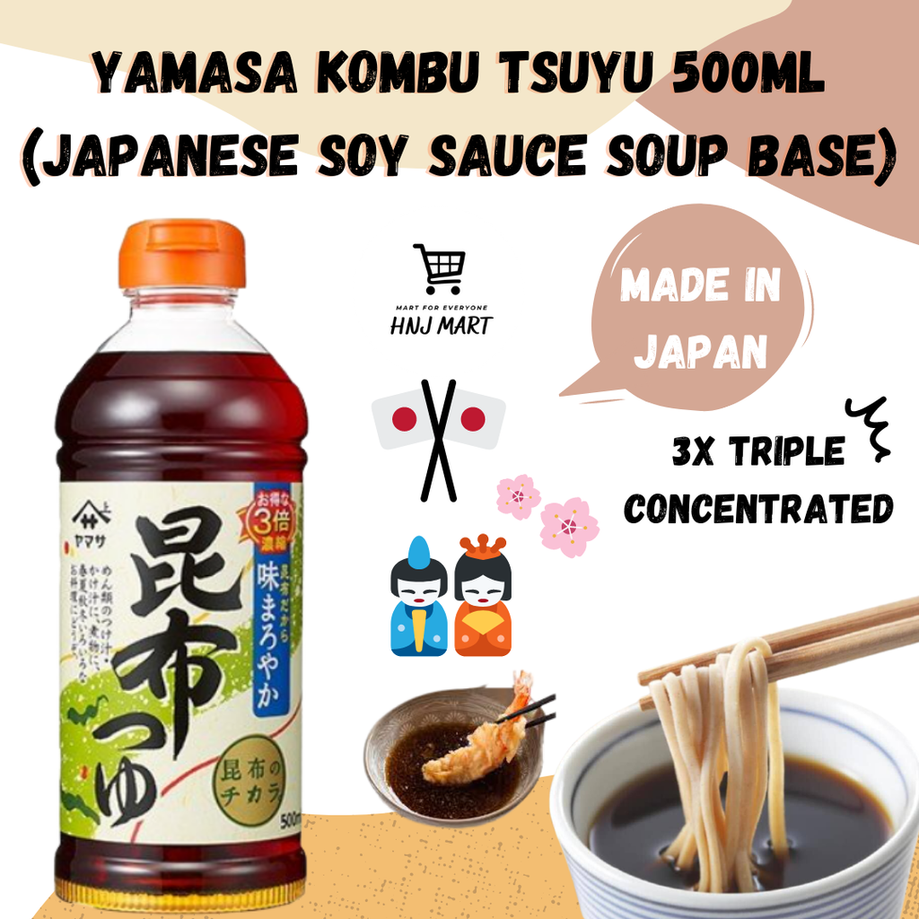 Yamasa Kombu Tsuyu 500ml Soba Sauce Japanese Soy Sauce Soup Base 