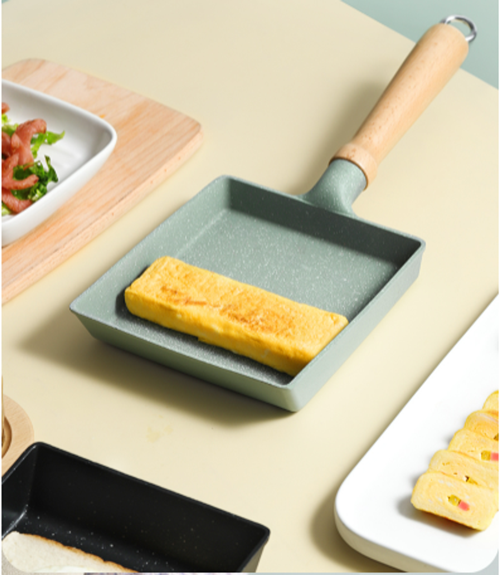 Frying Pan Tamagoyaki Omelette Pot Non-stick Fry Egg Pancake Maker Kitchen  Pot Breakfast Mini Cooker Green Or Black Ns2