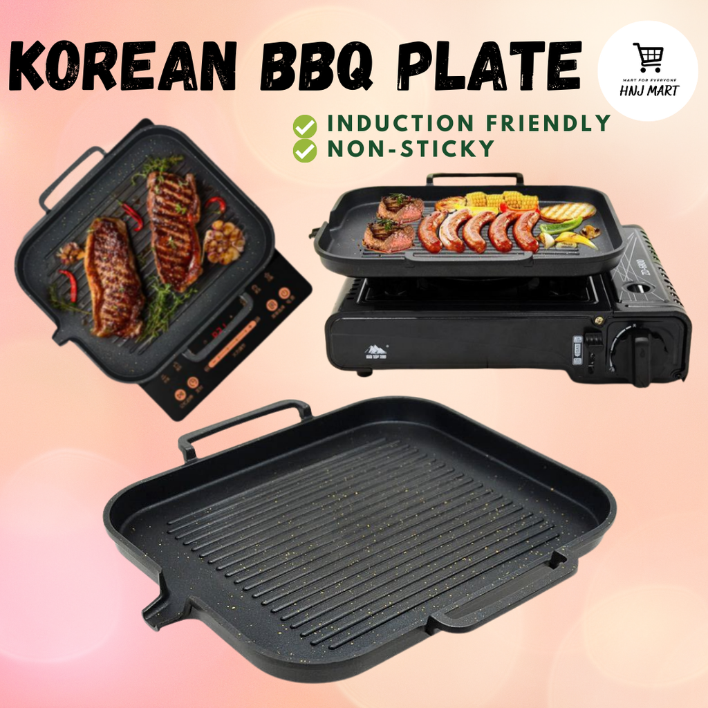Induction Friendly Korean BBQ Pan Grill BBQ Frying Pan Korean BBQ Plate  Teppanyaki Teriyaki Grill Multi Roaster BBQ Pan – HNJ MART