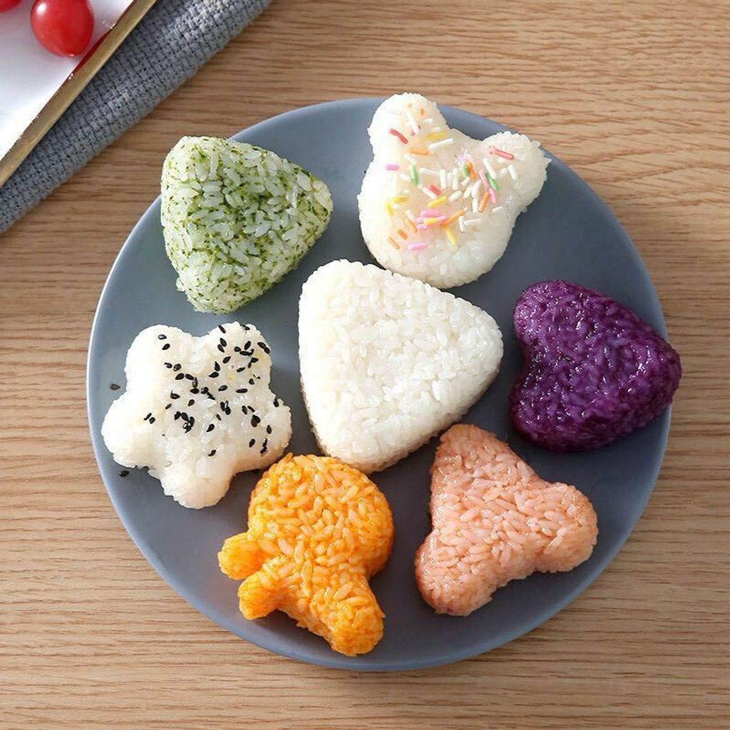 8pcs Cute Cartoon Sushi Making Kit,onigiri Rice Ball Maker Mold Diy Sushi  Molds,rice Ball Mould Shaker Sushi Maker Tool