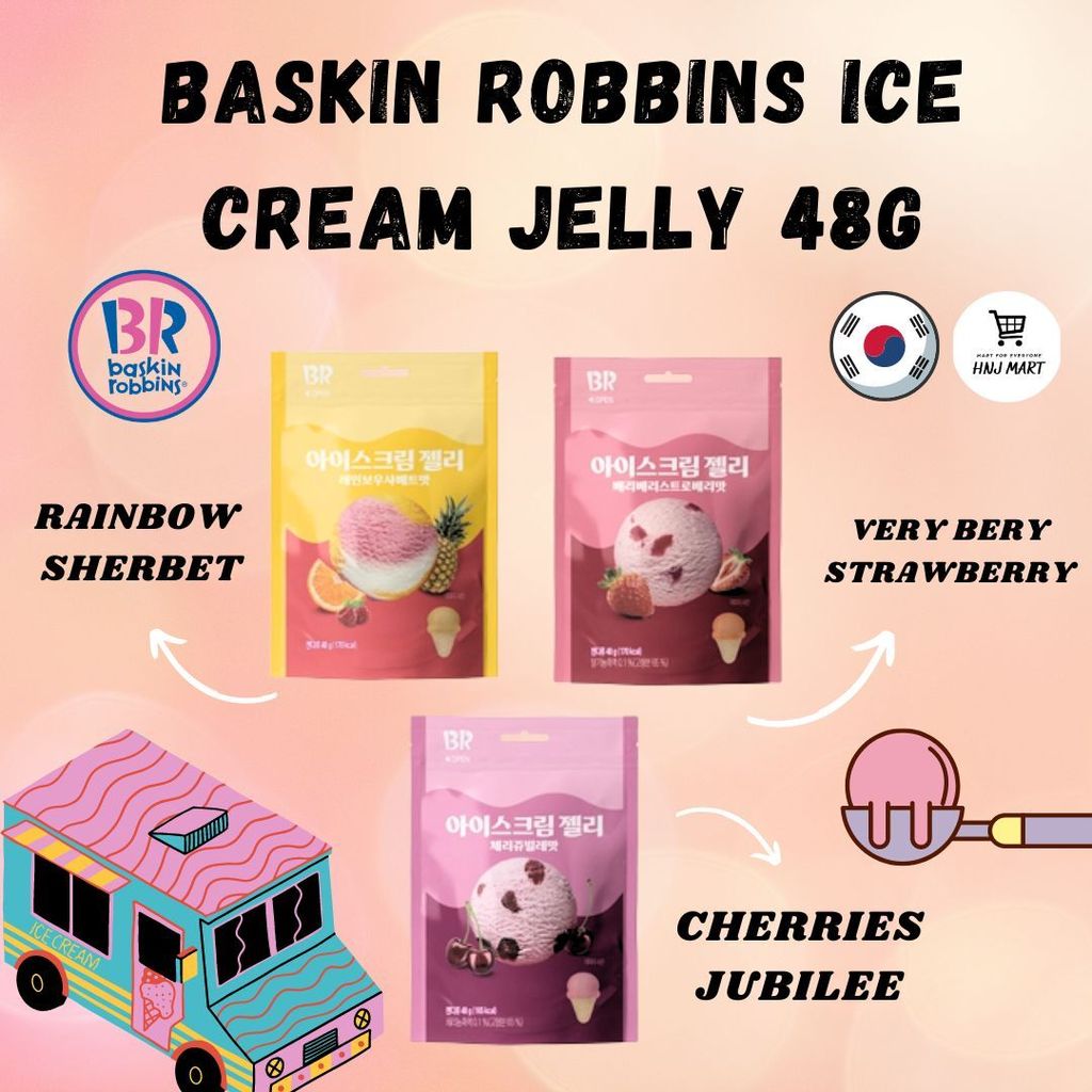 Korea Baskin Robbins Ice Cream Jelly 48G / Cherries Jubilee / Rainbow