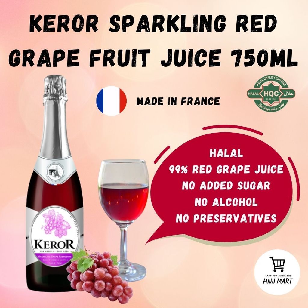 Halal Keror Apple / Red Grape Fruit 750ml Sparkling Fruit Drink