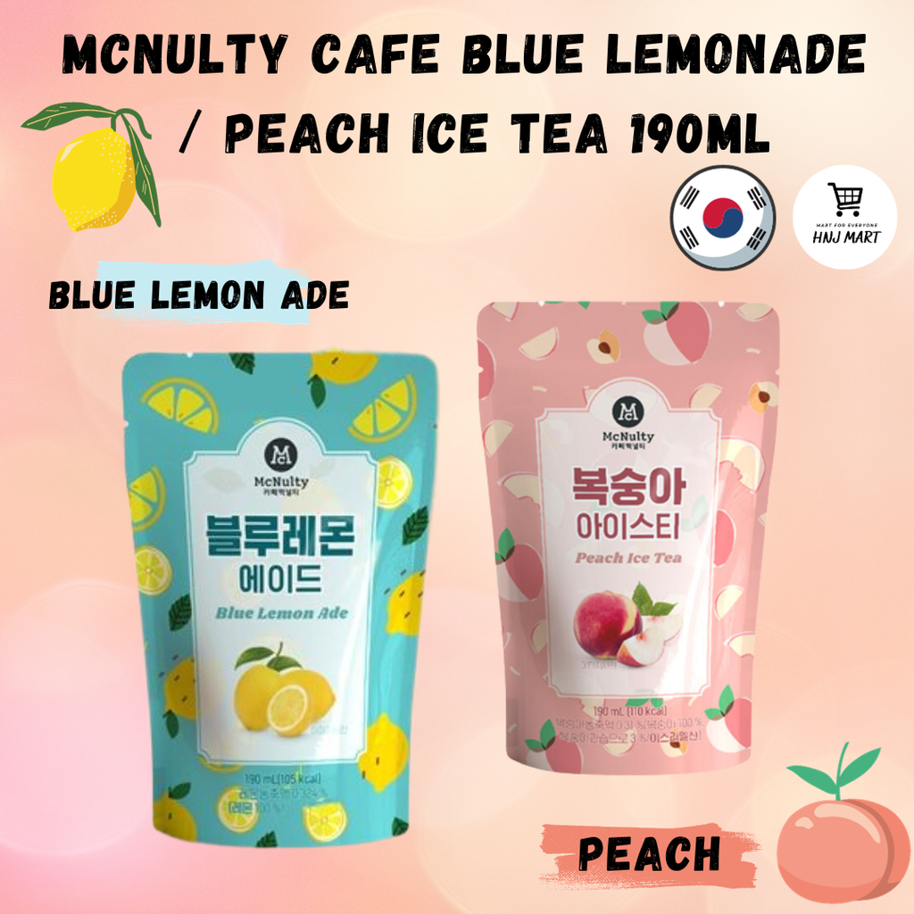 McNulty Iced Blue Lemonade Pouch / Iced Peach Tea Pouch 190ml Iced Tea