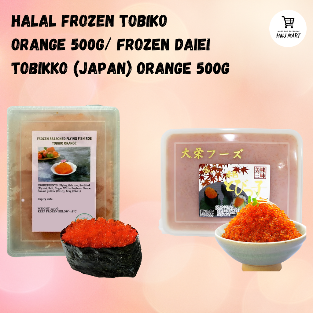 HALAL FROZEN TOBIKO ORANGE 500g/ FROZEN DAIEI TOBIKKO (JAPAN