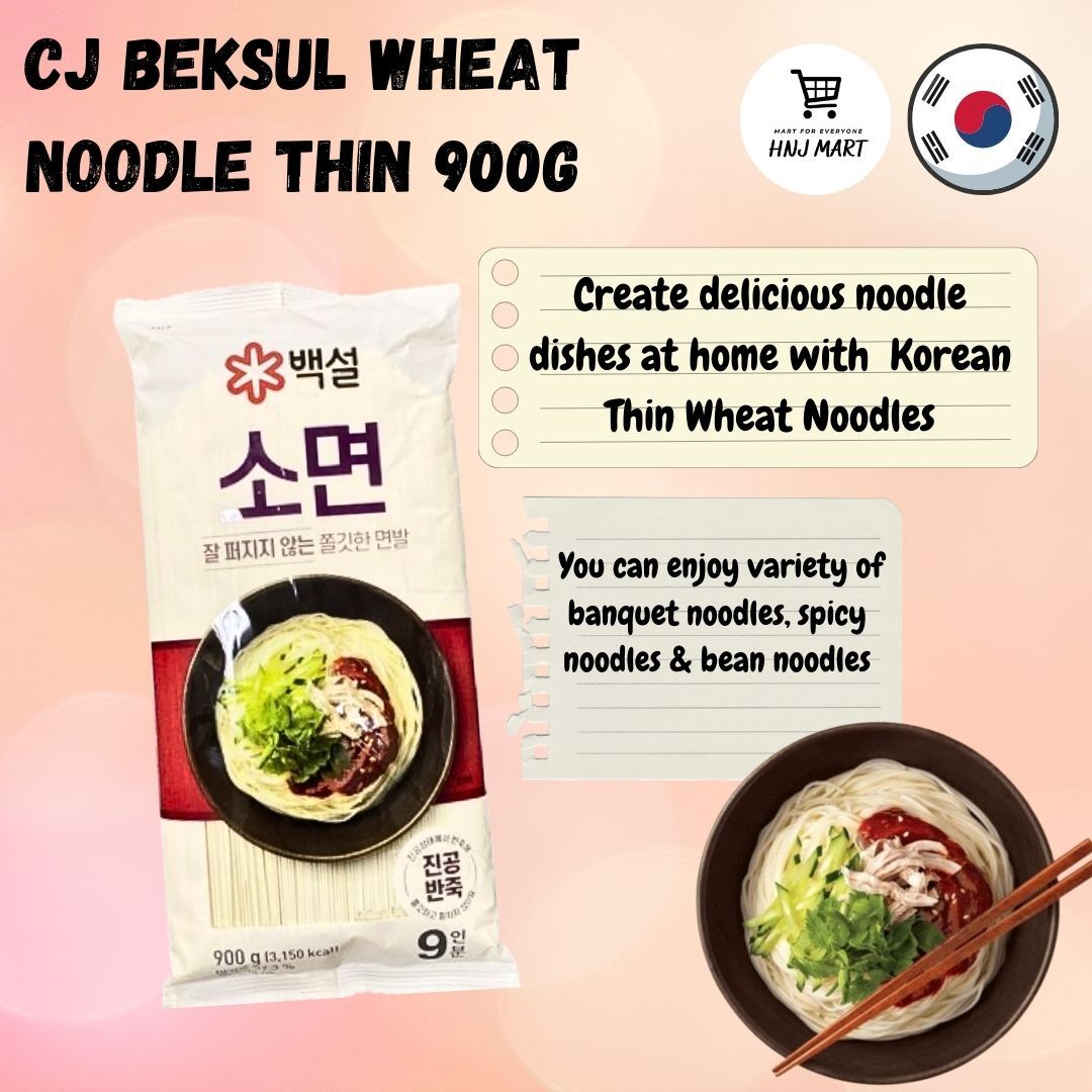 CJ BEKSUL Wheat Noodle Thin 500g/ 900G