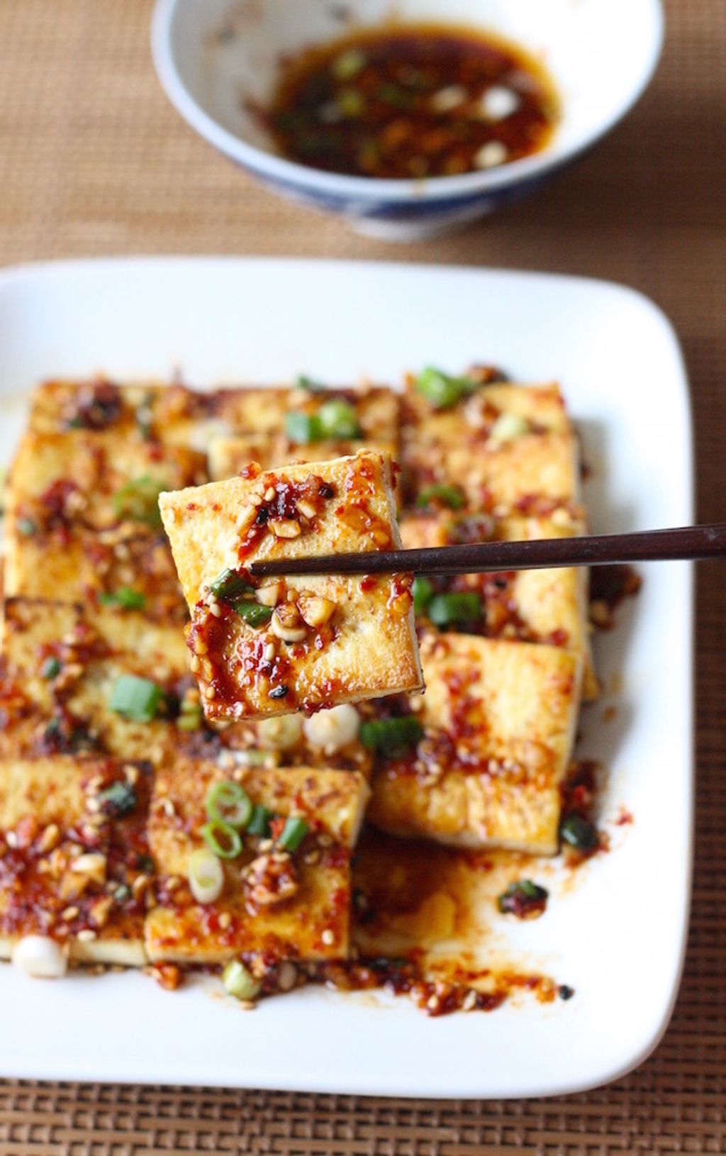 pan fried tofu with korean sauce korean side dish