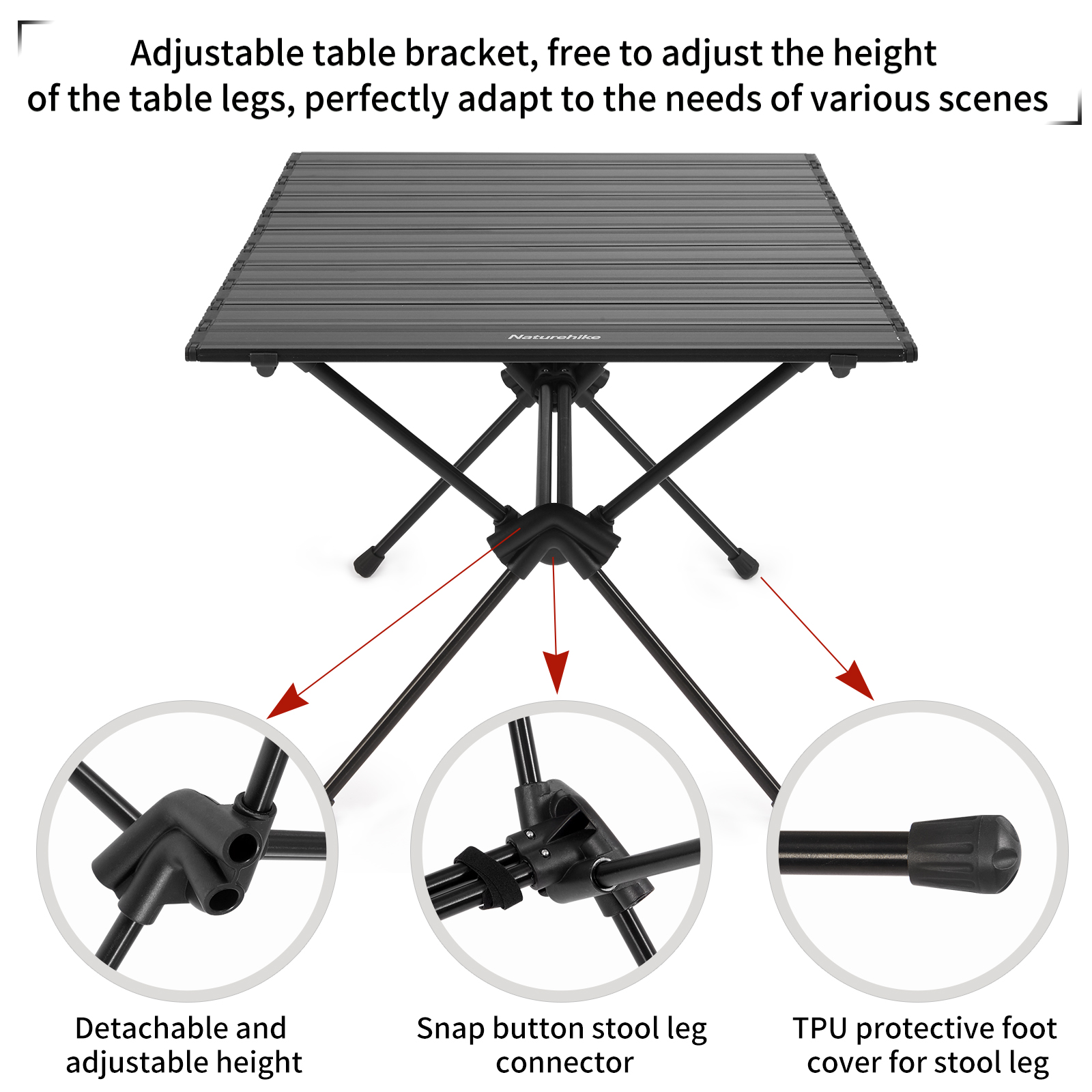 FT11 detachable aluminum alloy table.4