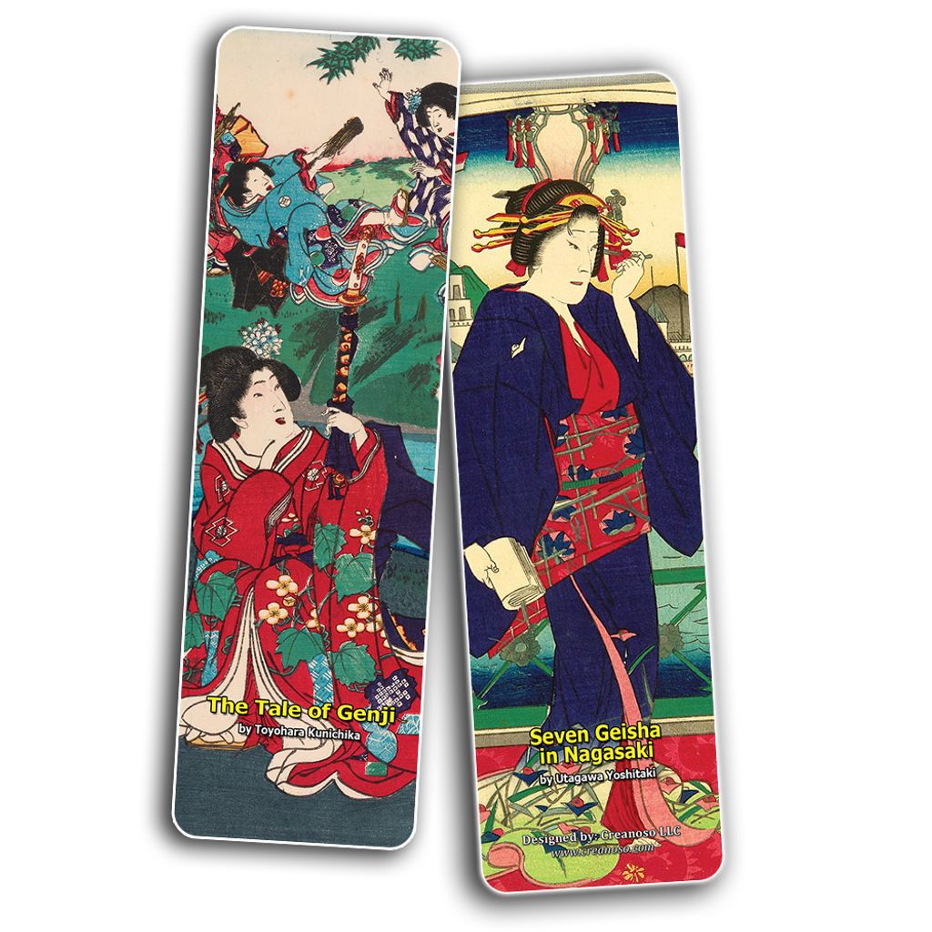 CNSBM3071_BM4_Japanese Ladies Bookmarks - Oiran Geisha Kimono Woodblock Print_2n1.jpg