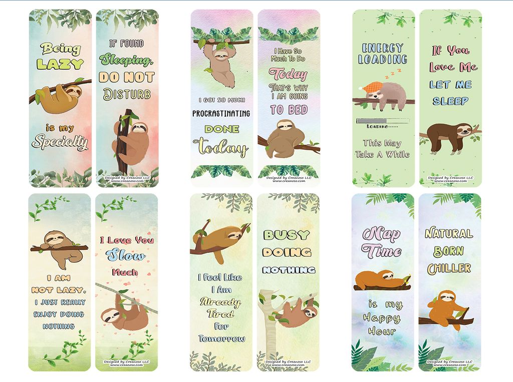 CNSBM4182_main_Funny Sloth Quotes Bookmarks