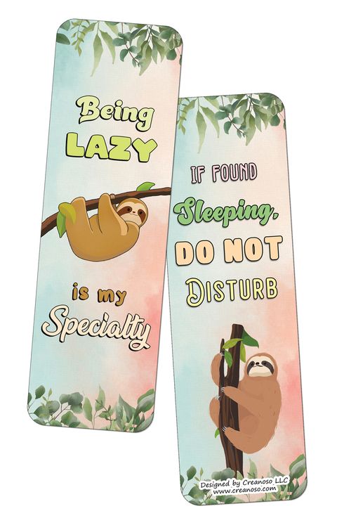 CNSBM4182_BM 1_Funny Sloth Quotes Bookmarks