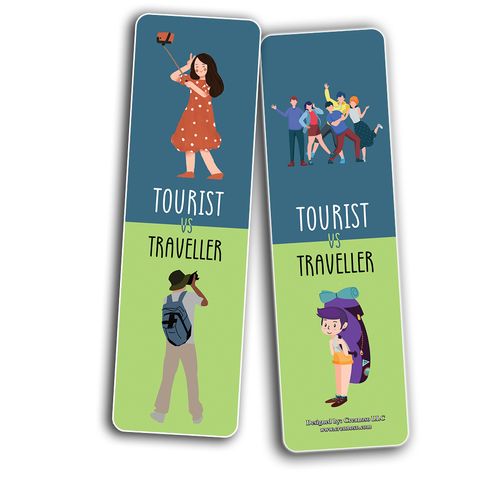 CNSBM5080_bm1_Funny Tourist VS Traveller Bookmark Card_2n1