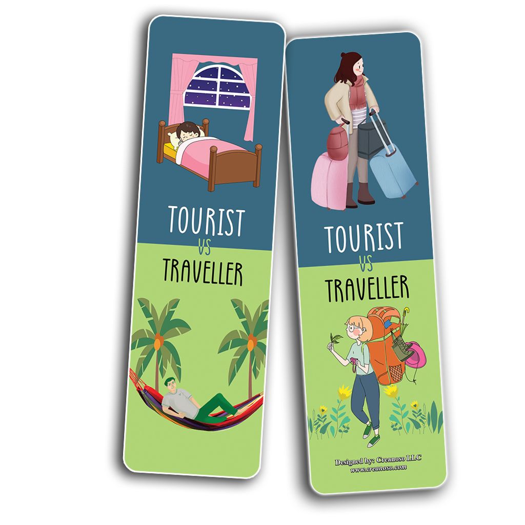 CNSBM5080_bm2_Funny Tourist VS Traveller Bookmark Card_2n1